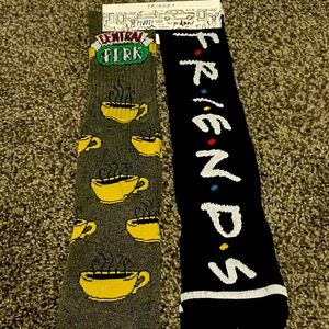 Friends socks and central perk coffee 2 pair brand new